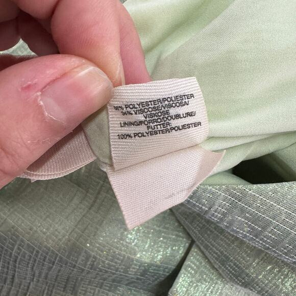 Rachel Roy Dress Womens 0 Green Metallic Jacquard Mini‎ Sheath - Picture 5 of 9